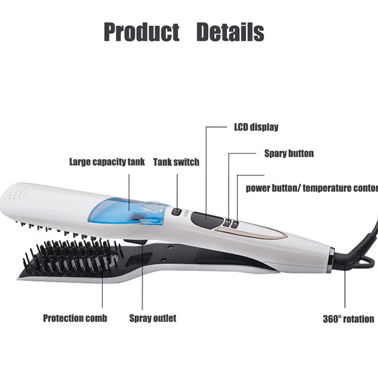 Professional Steam Hair Straightener Brush