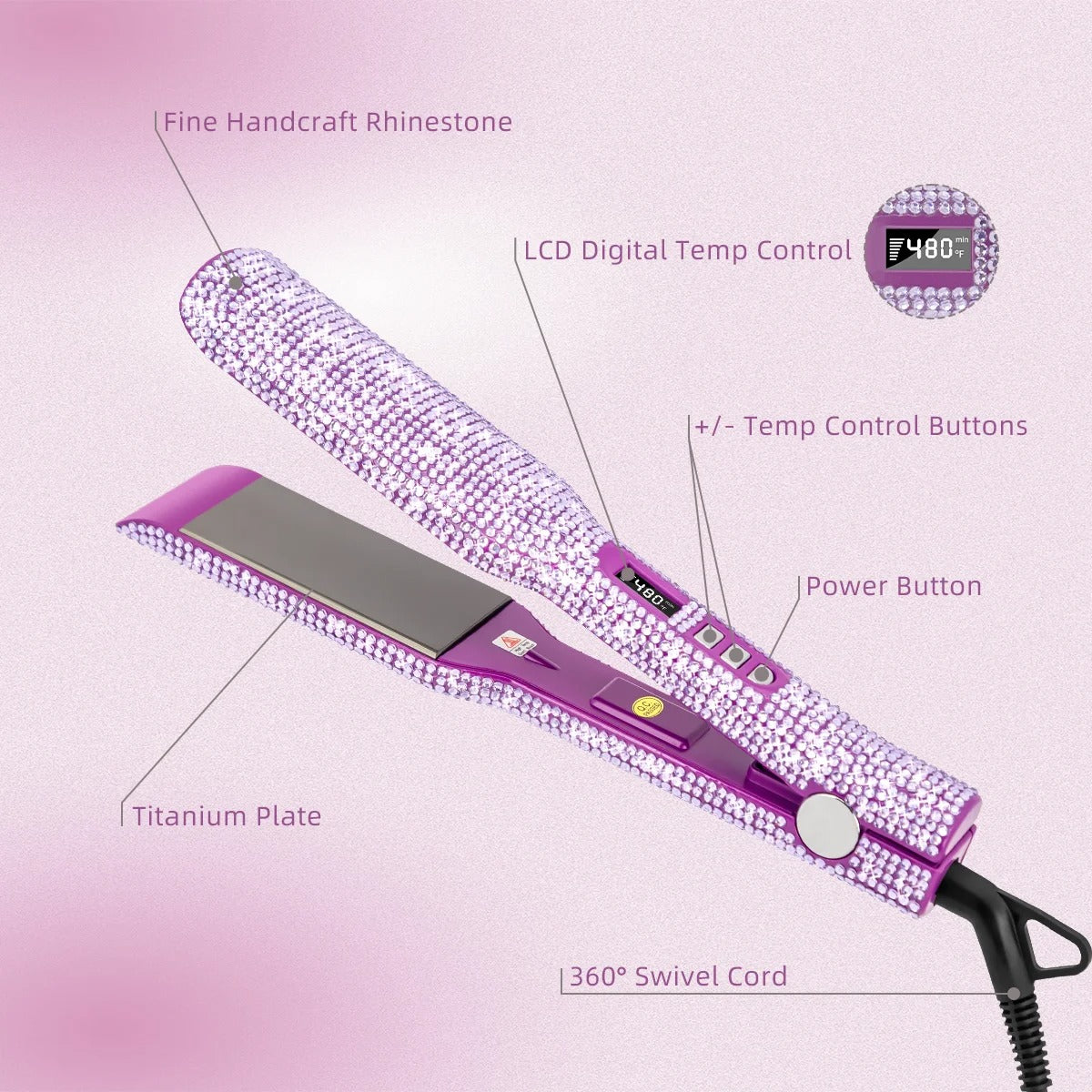 Rhinestone Hair Straightener